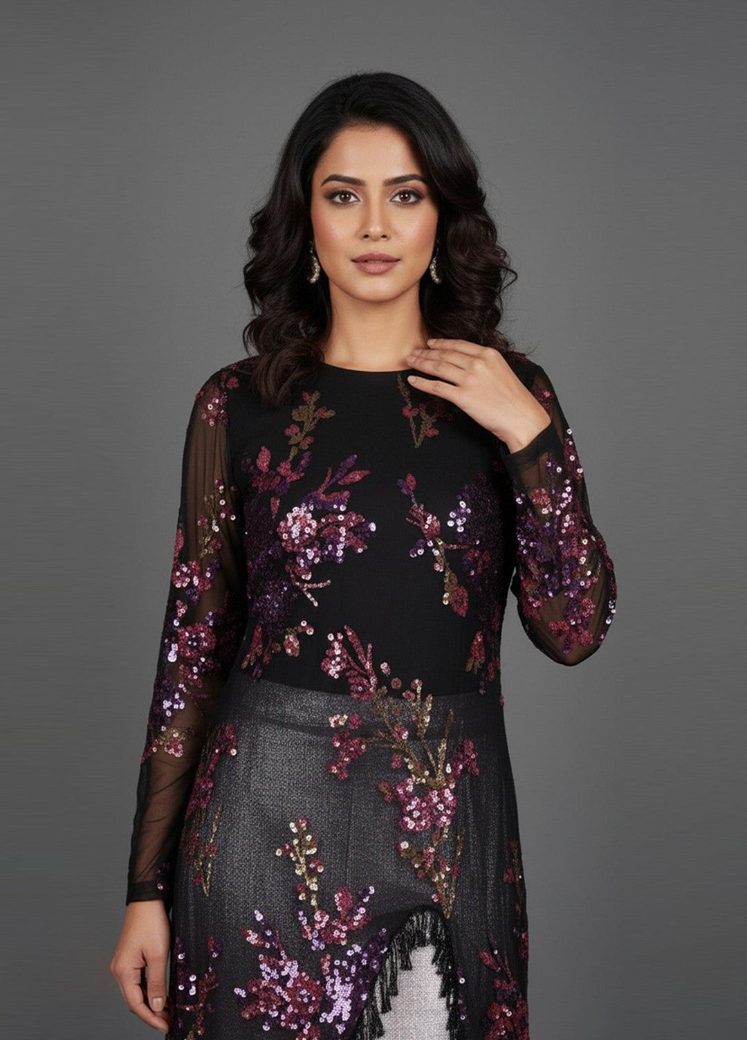 Afsana e Noor by Ibraysha RTW Embroidered Net Sequence 3 Piece Suit Raqs-E-Noor - Festive Collection