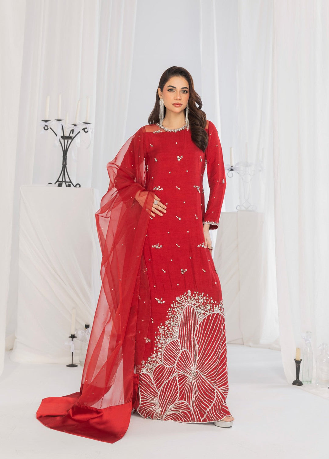 Afsana e Noor by Ibraysha RTW Hand work Korean Silk 2 Piece Suit Roshan-E-Ishq - Festive Collection