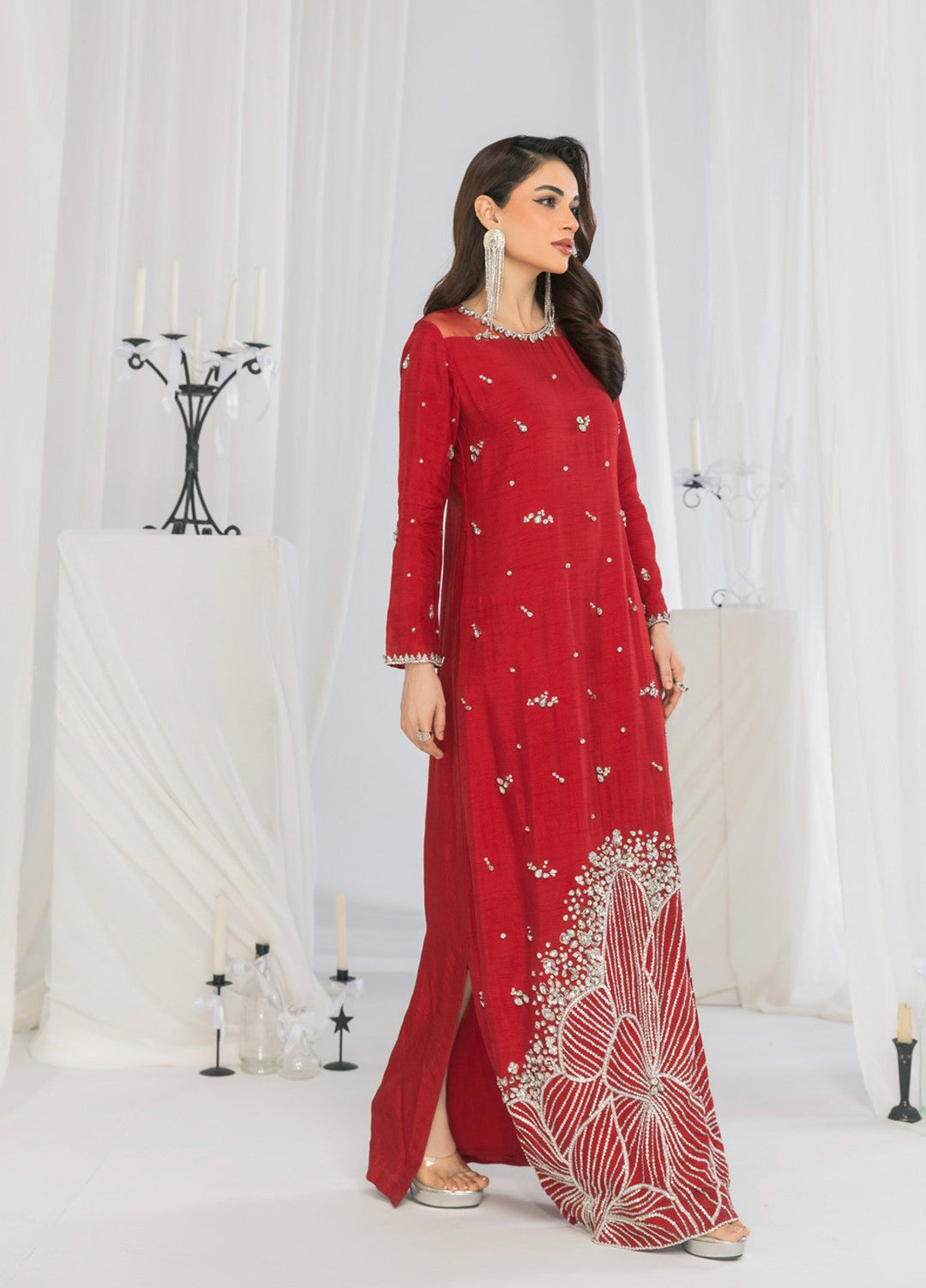 Afsana e Noor by Ibraysha RTW Hand work Korean Silk 2 Piece Suit Roshan-E-Ishq - Festive Collection