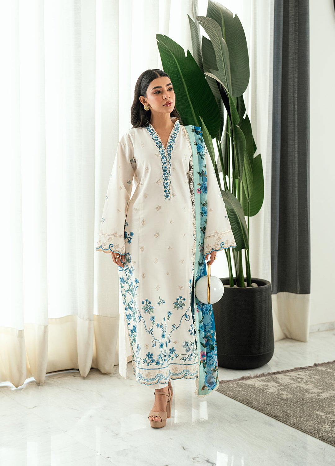 Virelle by Sahane Unstitched Embroidered Lawn 3 Piece Suit CG50004 Yvett - Casual Collection