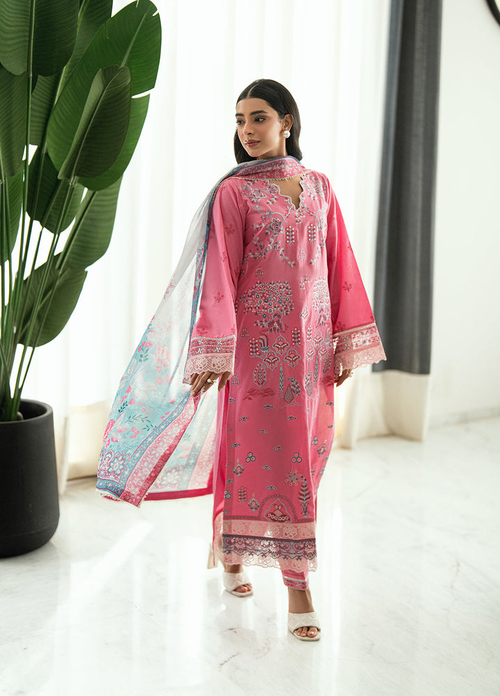 Virelle by Sahane Unstitched Embroidered Lawn 3 Piece Suit CG50007 Peony - Casual Collection