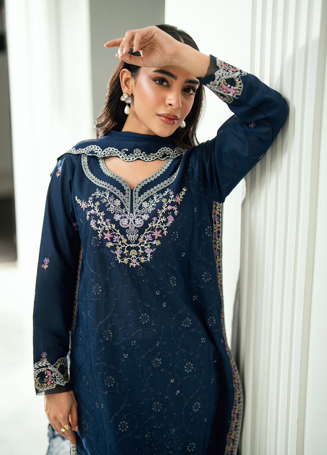 Virelle by Sahane Unstitched Embroidered Lawn 3 Piece Suit CG50008 Aster - Casual Collection
