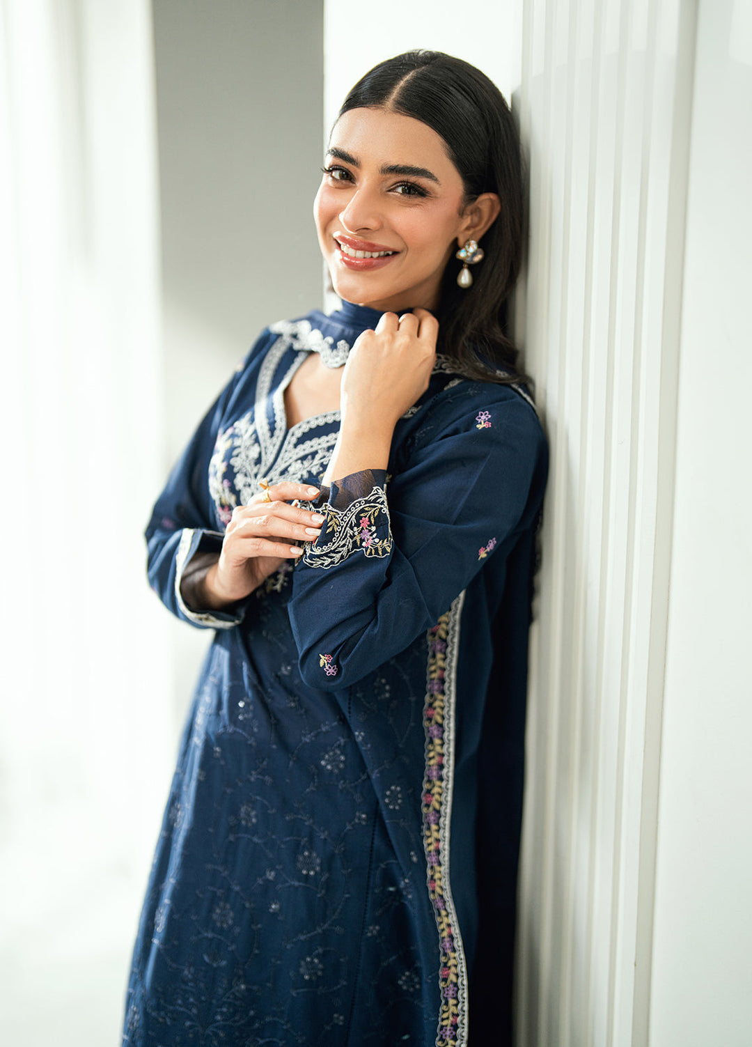 Virelle by Sahane Unstitched Embroidered Lawn 3 Piece Suit CG50008 Aster - Casual Collection