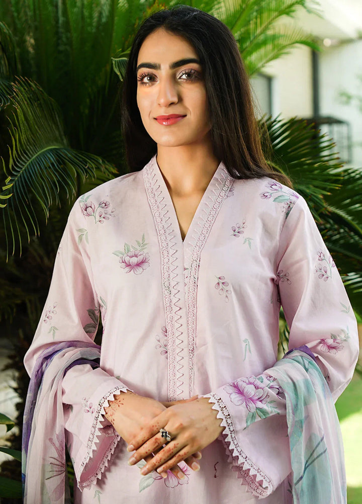 Ileen by naba bilal Unstitched Printed Lawn 3 Piece Suit IN26UPL Floreo - Casual Collection