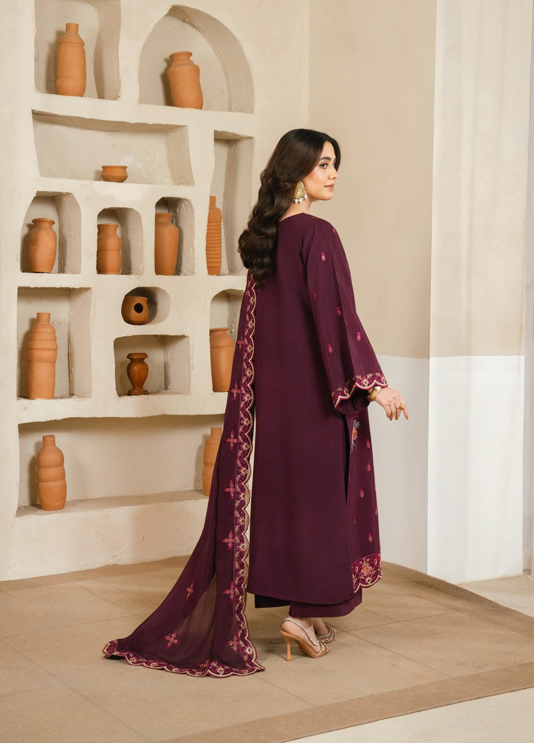 Pashmire Women RTW Embroidered Raw Silk 3 Piece Suit Tasneem - Casual Collection