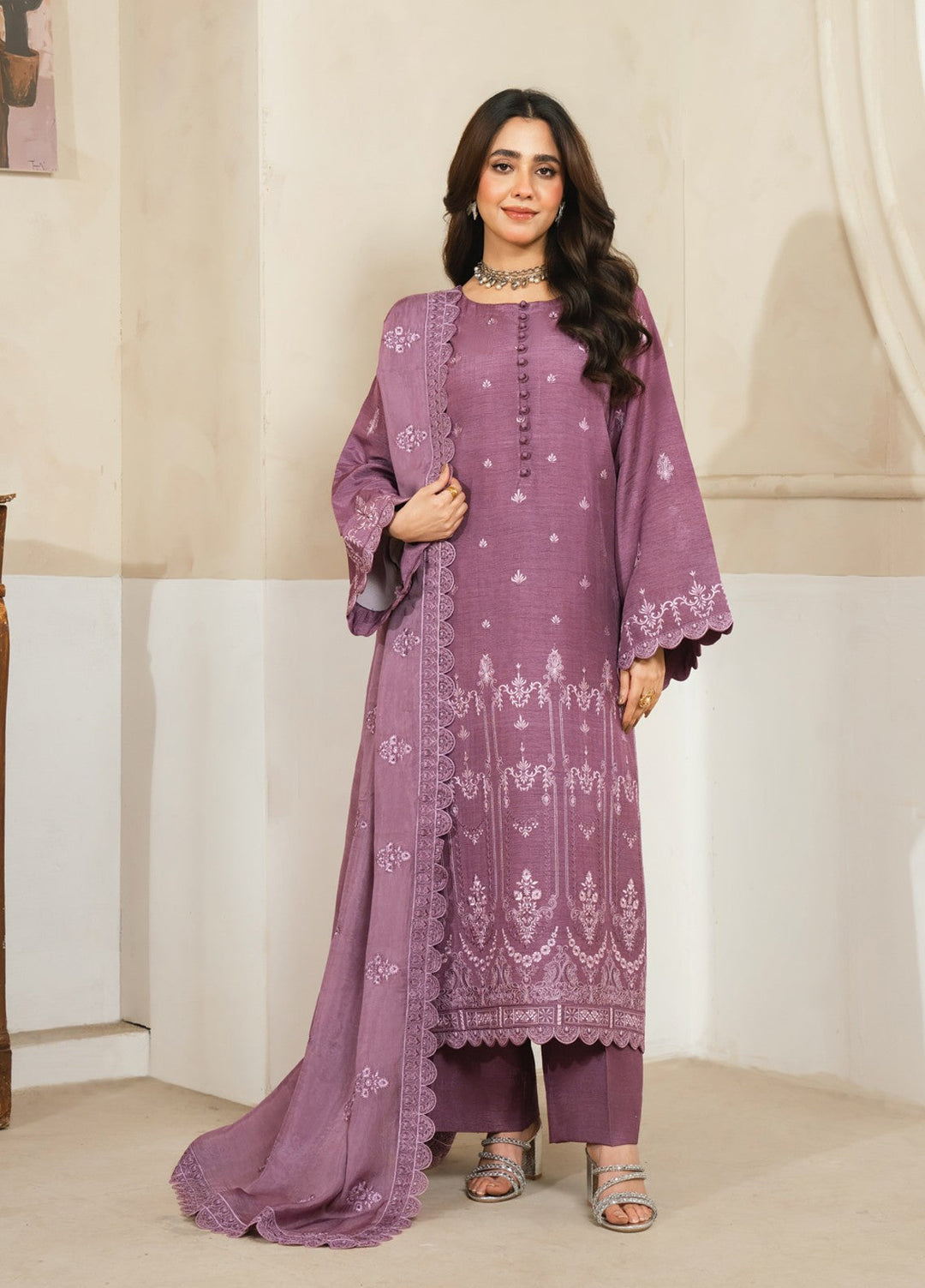 Pashmire Women RTW Embroidered Raw Silk 3 Piece Suit Zevar - Casual Collection