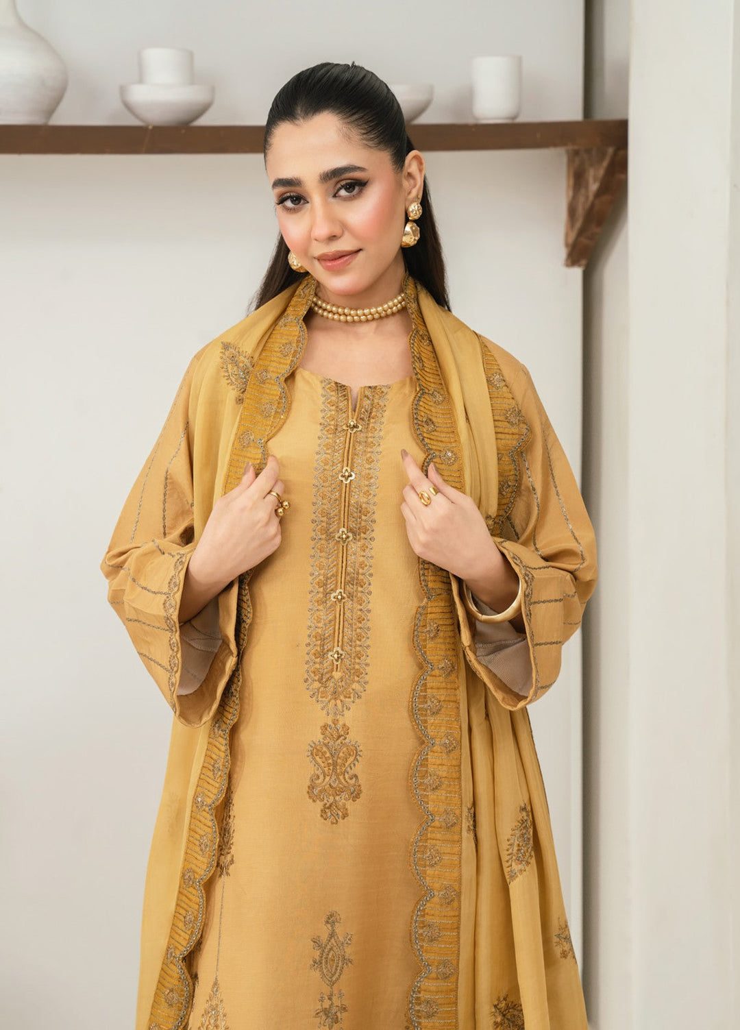 Pashmire Women RTW Embroidered Raw Silk 3 Piece Suit Azal - Casual Collection