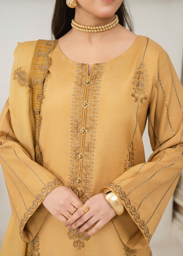 Pashmire Women RTW Embroidered Raw Silk 3 Piece Suit Azal - Casual Collection