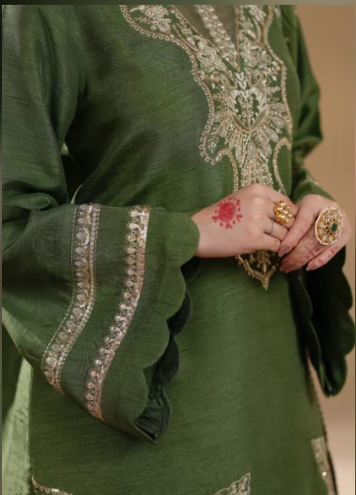 Pashmire Women RTW Embroidered Raw Silk 3 Piece Suit Sohay - Wedding Collection
