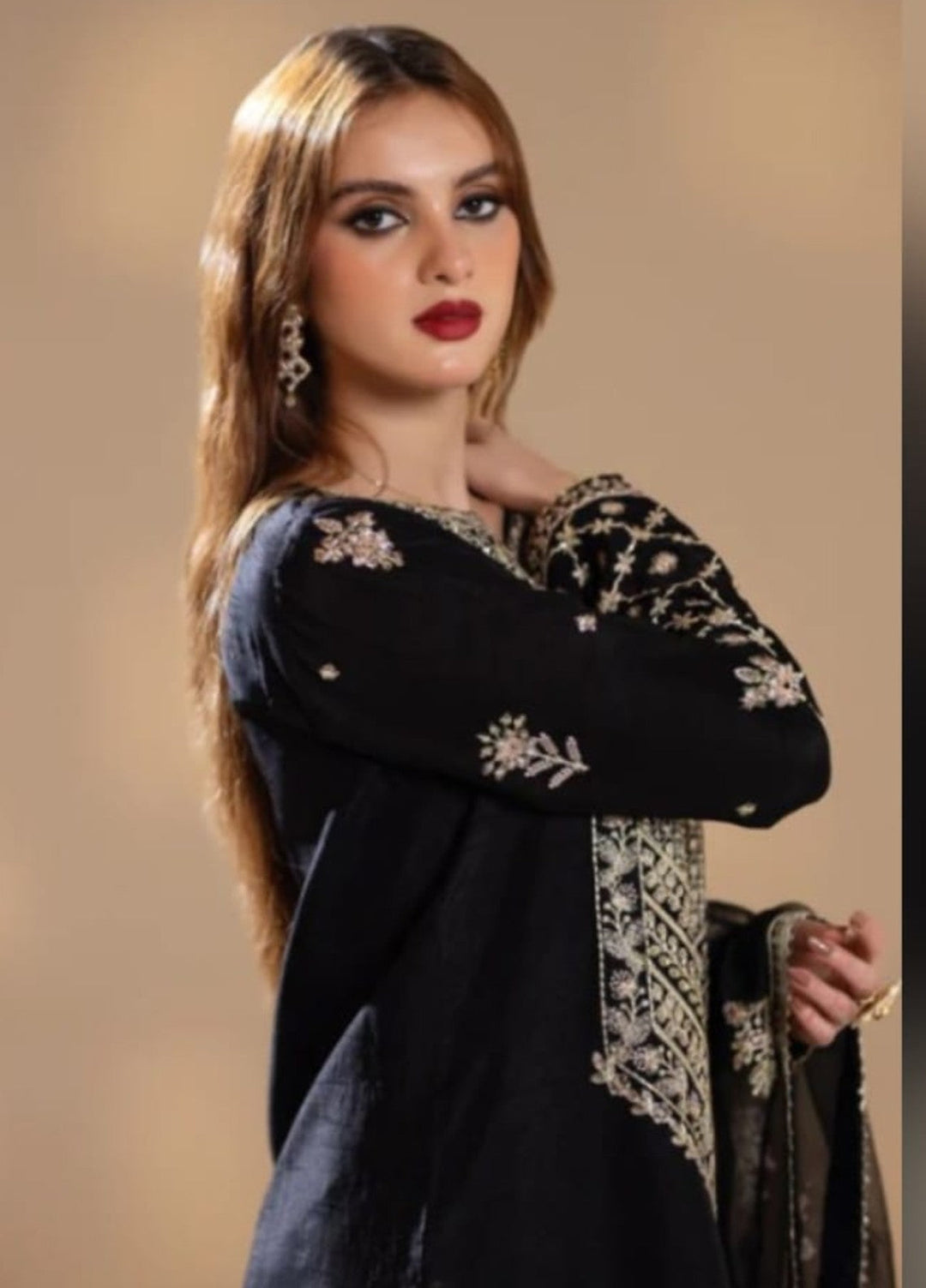 Pashmire Women RTW Embroidered Raw Silk 3 Piece Suit Zareen - Wedding Collection