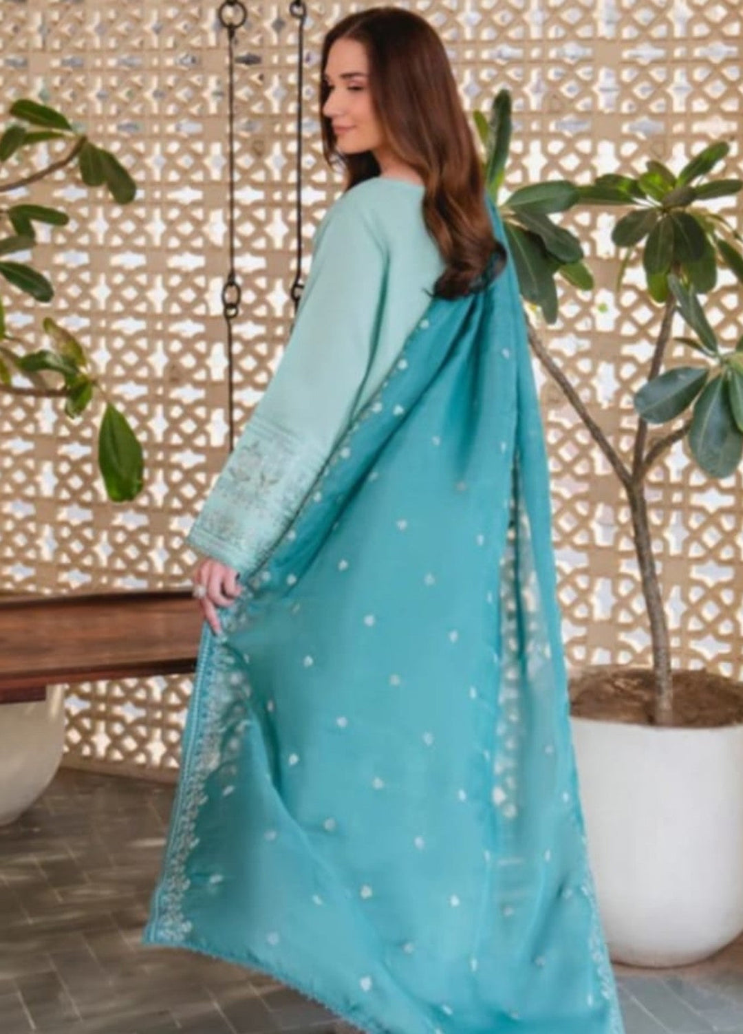 Pashmire Women RTW Embroidered Raw Silk 3 Piece Suit Lyra - Festive Collection
