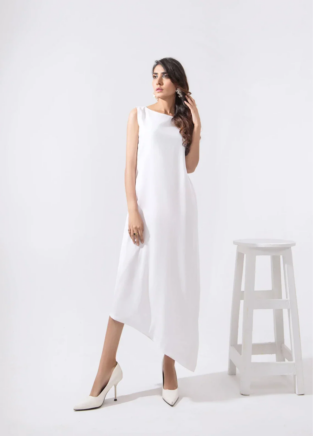 Mehr by Syah Women RTW Solids Grip 2 Piece Suit Diagonal Cut Maxi with Cape Festive Collection