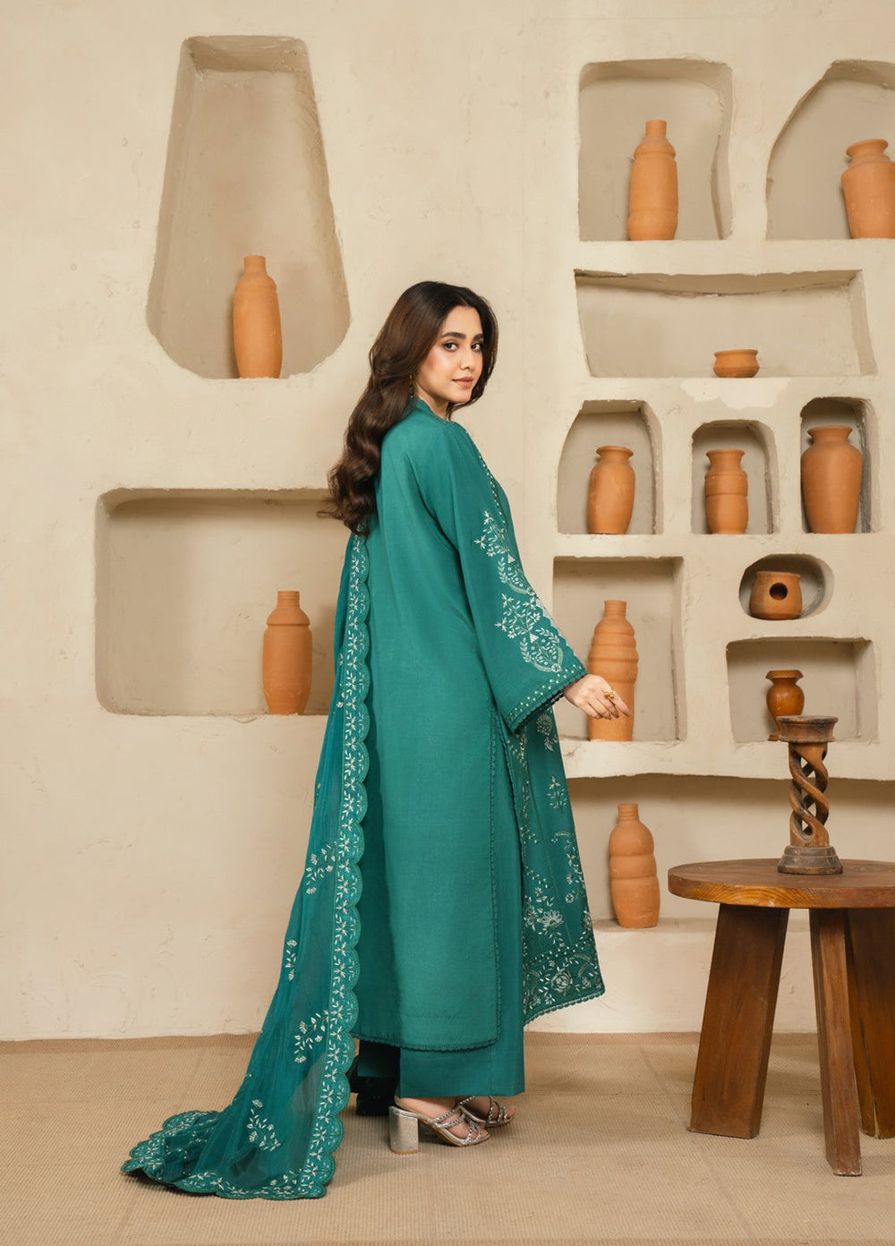 Pashmire Women RTW Embroidered Raw Silk 3 Piece Suit Noorani - Casual Collection