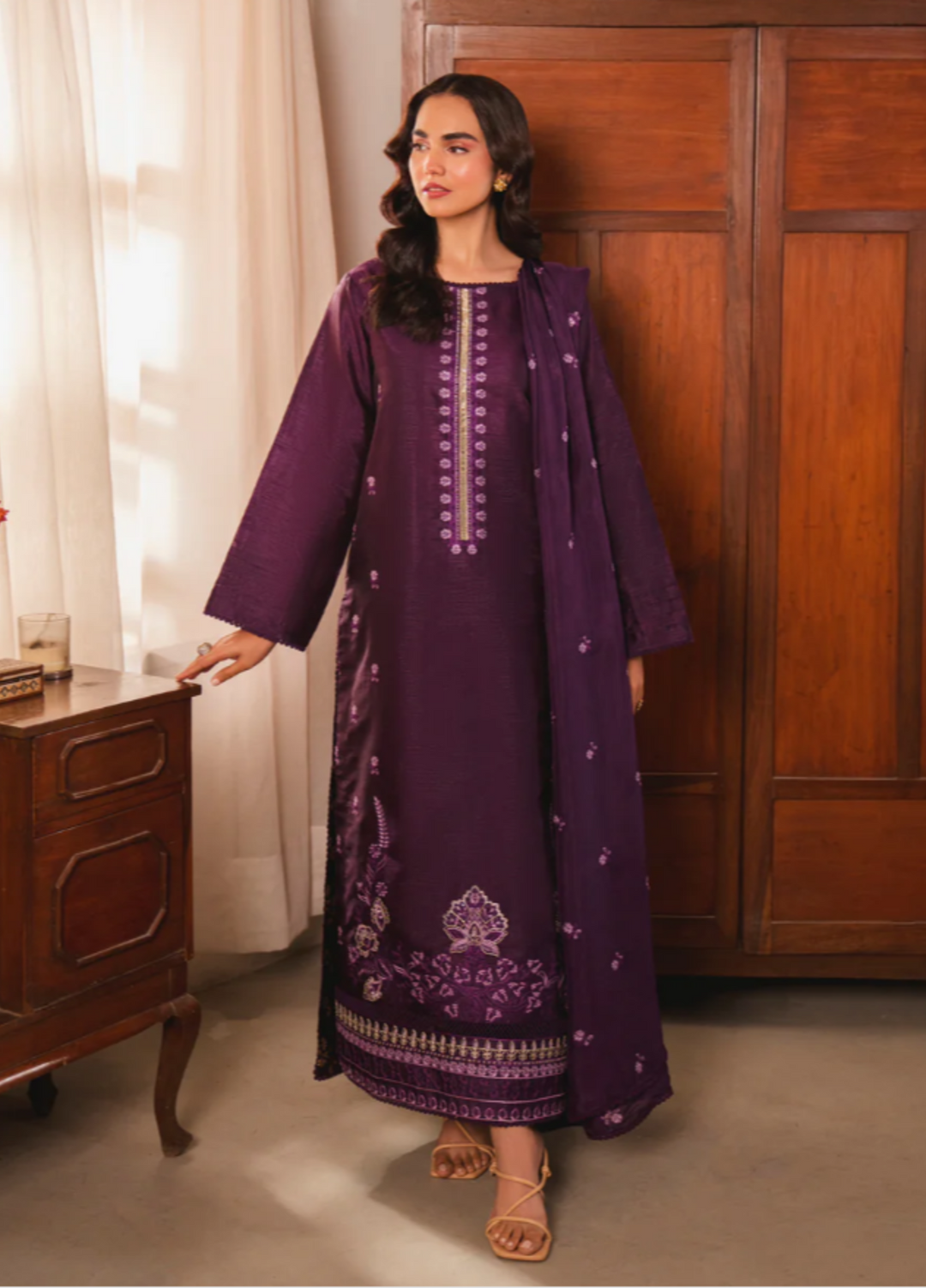 Jahanara by Pashmire Women RTW Embroidered Raw Silk 3 Piece Suit Nora Wedding Collection