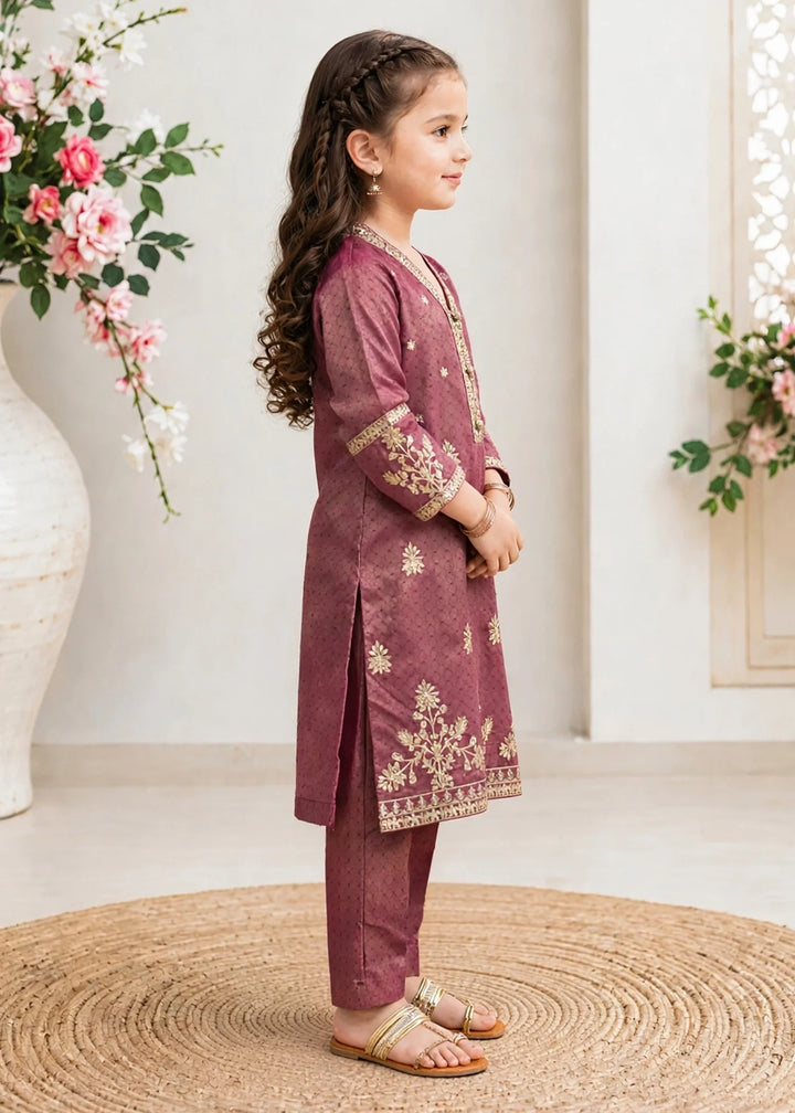 Modest Girls RTW Embroidered Mesuri 3 Piece Suit Maroon Festive Collection