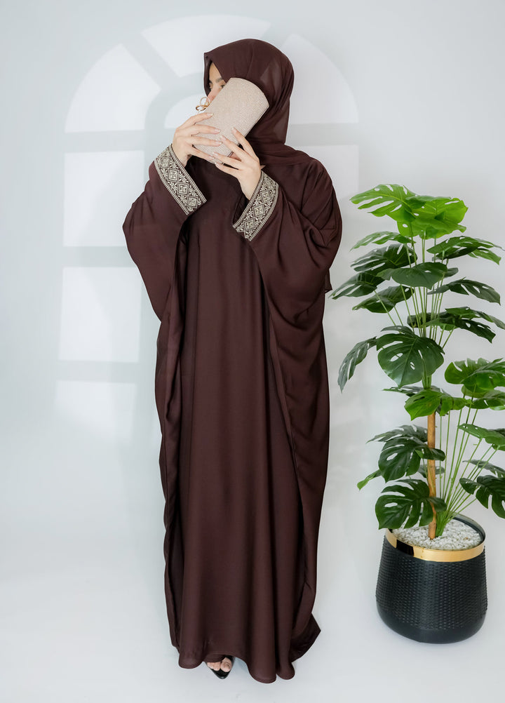 Esmira by Clarity Glam Women RTW Embroidered Nada 2 Piece Elegance Abaya with Scarf Casual Collection