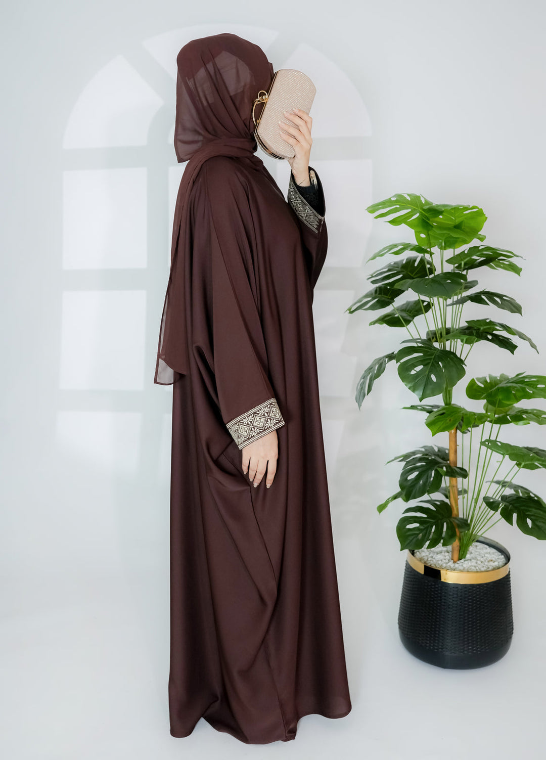 Esmira by Clarity Glam Women RTW Embroidered Nada 2 Piece Elegance Abaya with Scarf Casual Collection