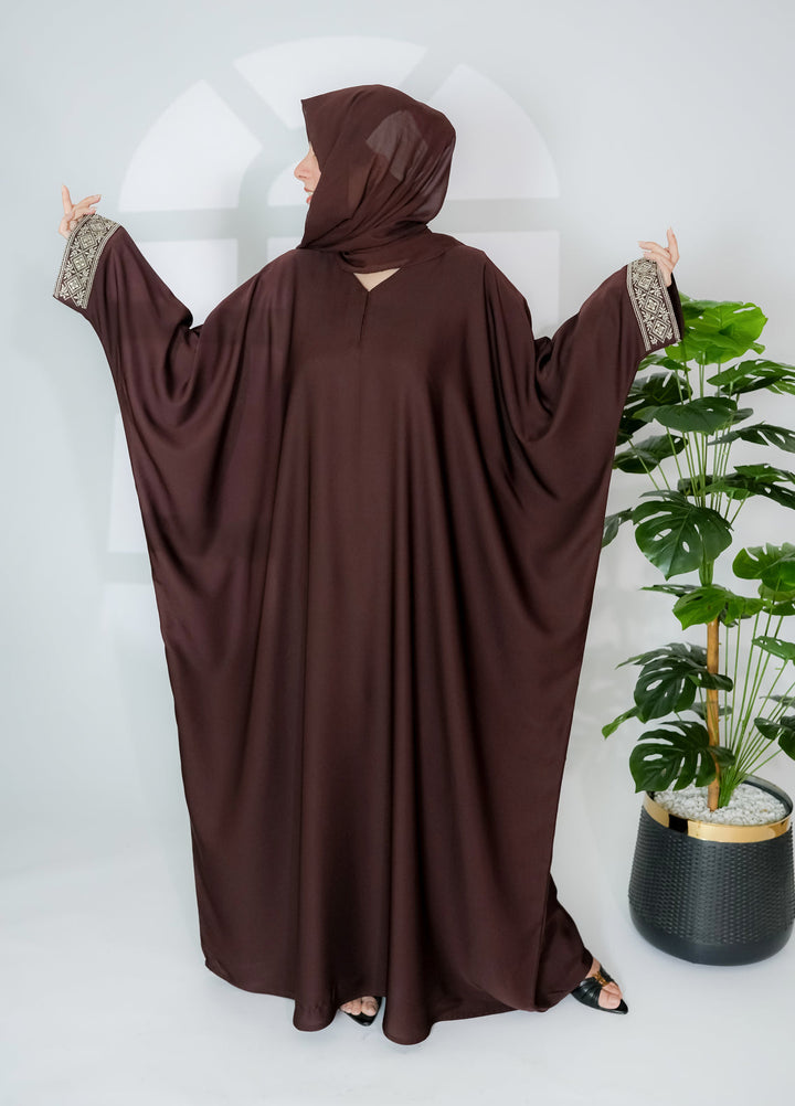 Esmira by Clarity Glam Women RTW Embroidered Nada 2 Piece Elegance Abaya with Scarf Casual Collection
