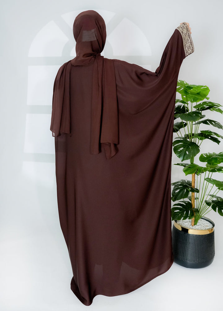 Esmira by Clarity Glam Women RTW Embroidered Nada 2 Piece Elegance Abaya with Scarf Casual Collection