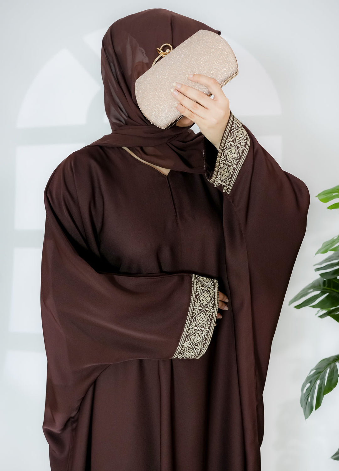 Esmira by Clarity Glam Women RTW Embroidered Nada 2 Piece Elegance Abaya with Scarf Casual Collection