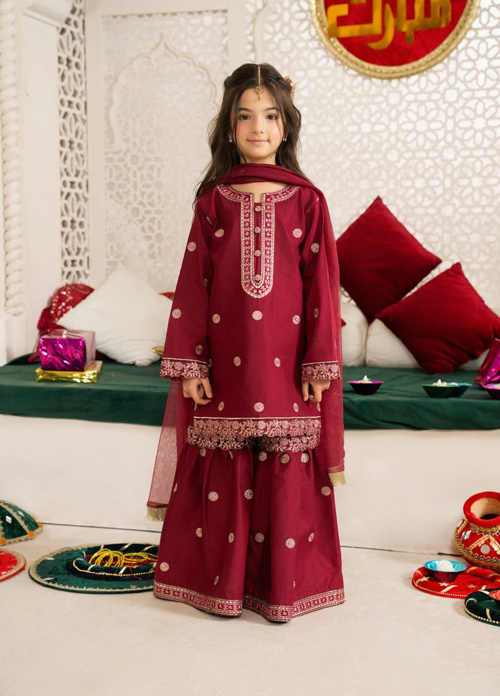 Mini Mefil by Pashmire RTW Embroidered Silk 3 Piece Suit Mehre Nisa Festive Collection