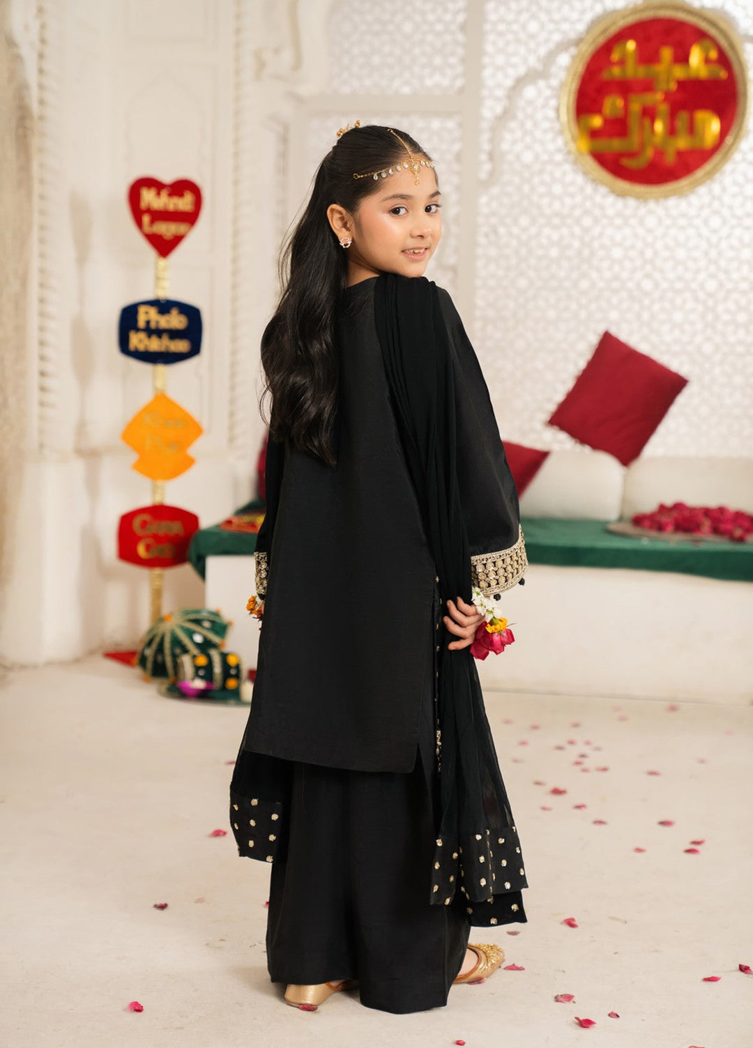 Mini Mefil by Pashmire RTW Embroidered Silk 3 Piece Suit Anaya Festive Collection