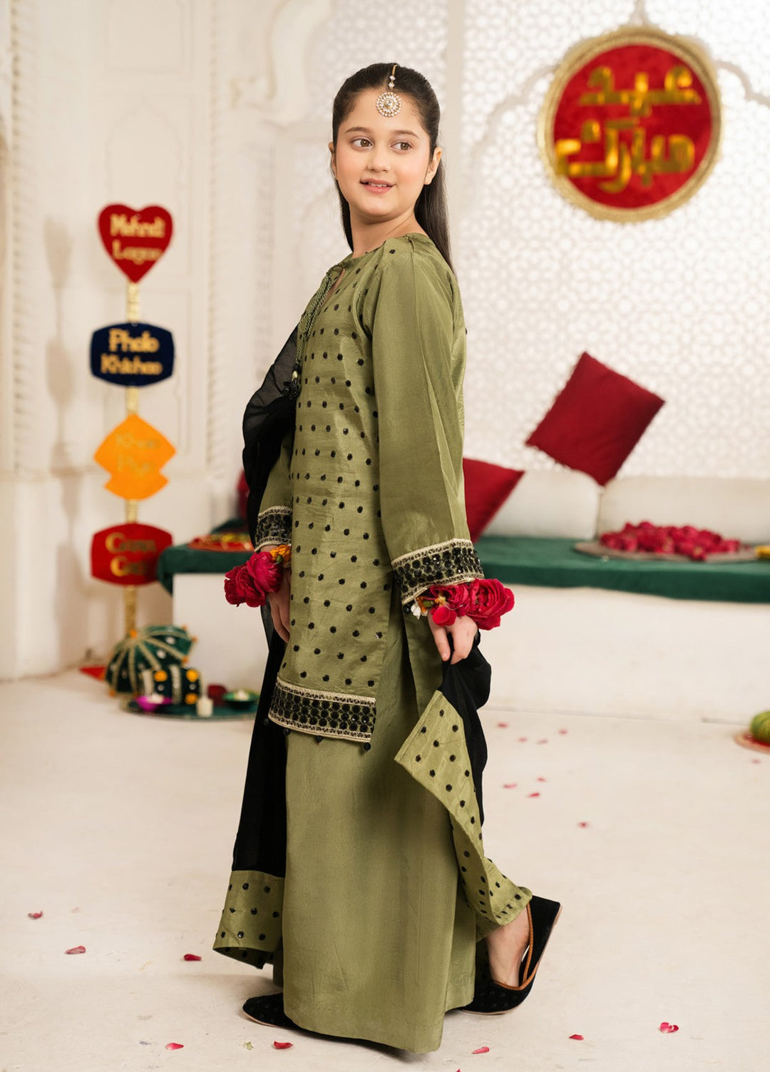 Mini Mefil by Pashmire RTW Embroidered Silk 3 Piece Suit Mehak Festive Collection