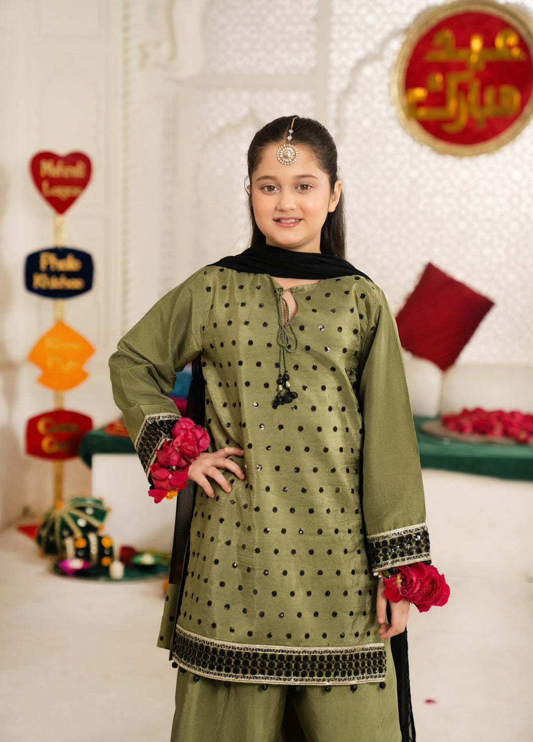 Mini Mefil by Pashmire RTW Embroidered Silk 3 Piece Suit Mehak Festive Collection