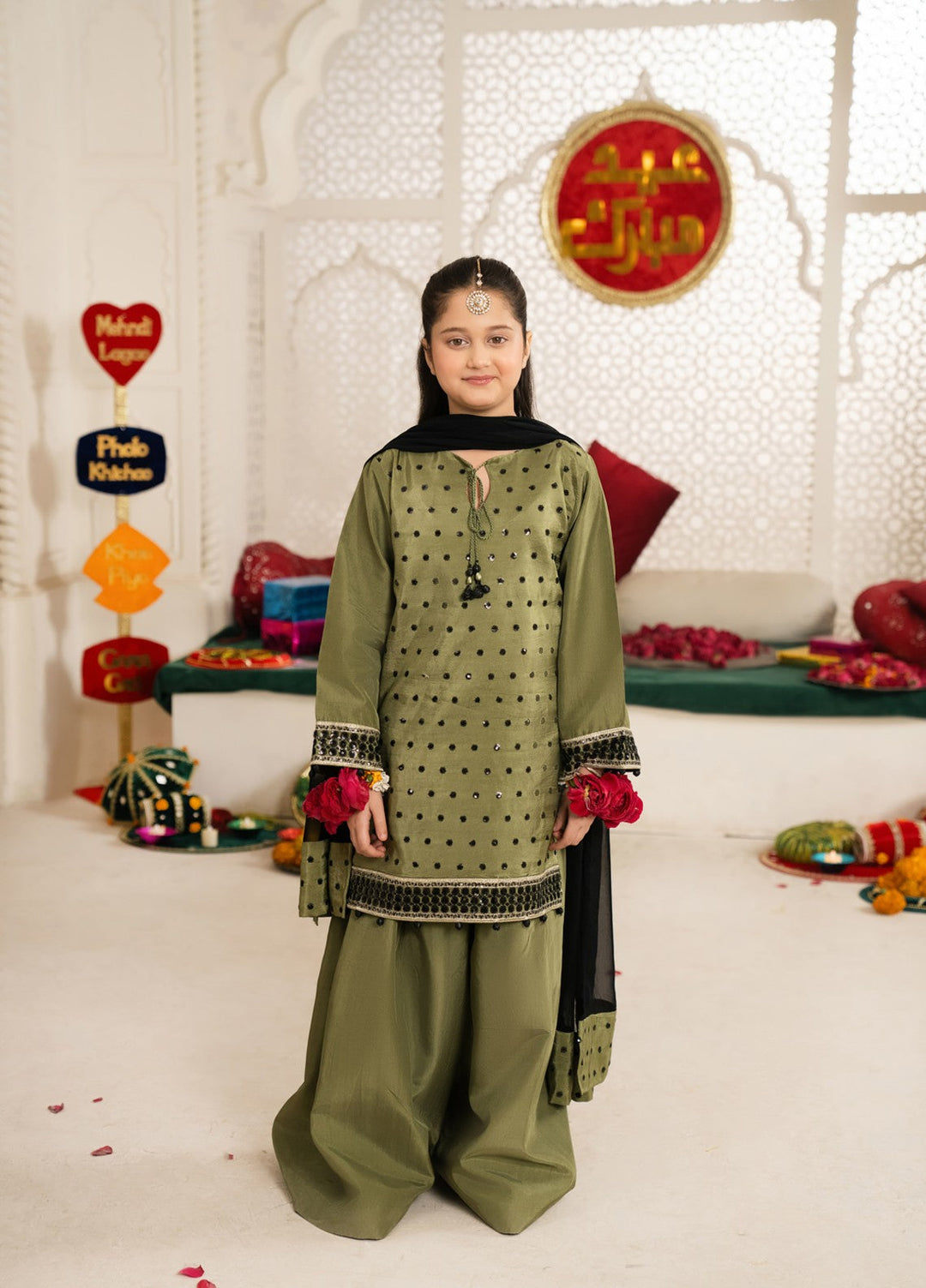 Mini Mefil by Pashmire RTW Embroidered Silk 3 Piece Suit Mehak Festive Collection