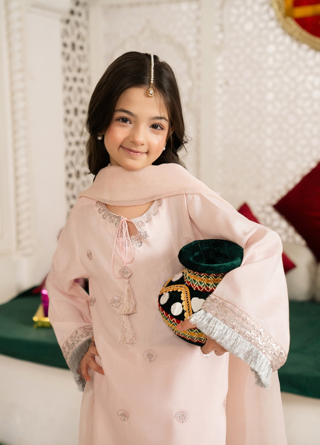 Mini Mefil by Pashmire RTW Embroidered Silk 3 Piece Suit Roshni Festive Collection