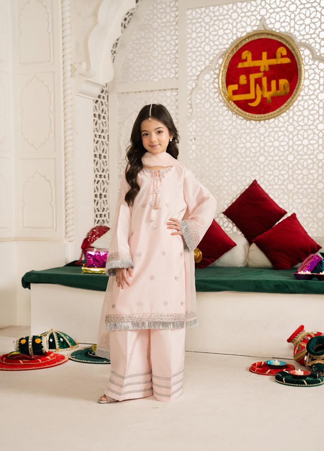 Mini Mefil by Pashmire RTW Embroidered Silk 3 Piece Suit Roshni Festive Collection