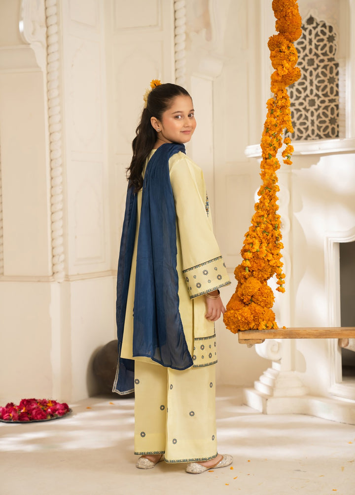 Mini Mefil by Pashmire RTW Embroidered Silk 3 Piece Suit Faris Festive Collection