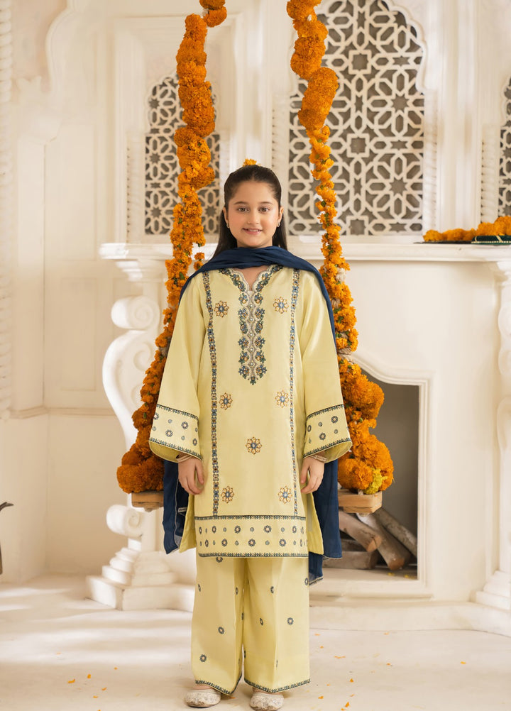 Mini Mefil by Pashmire RTW Embroidered Silk 3 Piece Suit Faris Festive Collection