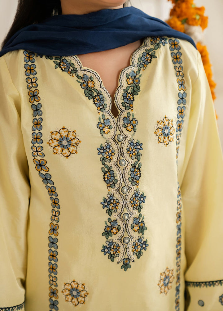 Mini Mefil by Pashmire RTW Embroidered Silk 3 Piece Suit Faris Festive Collection