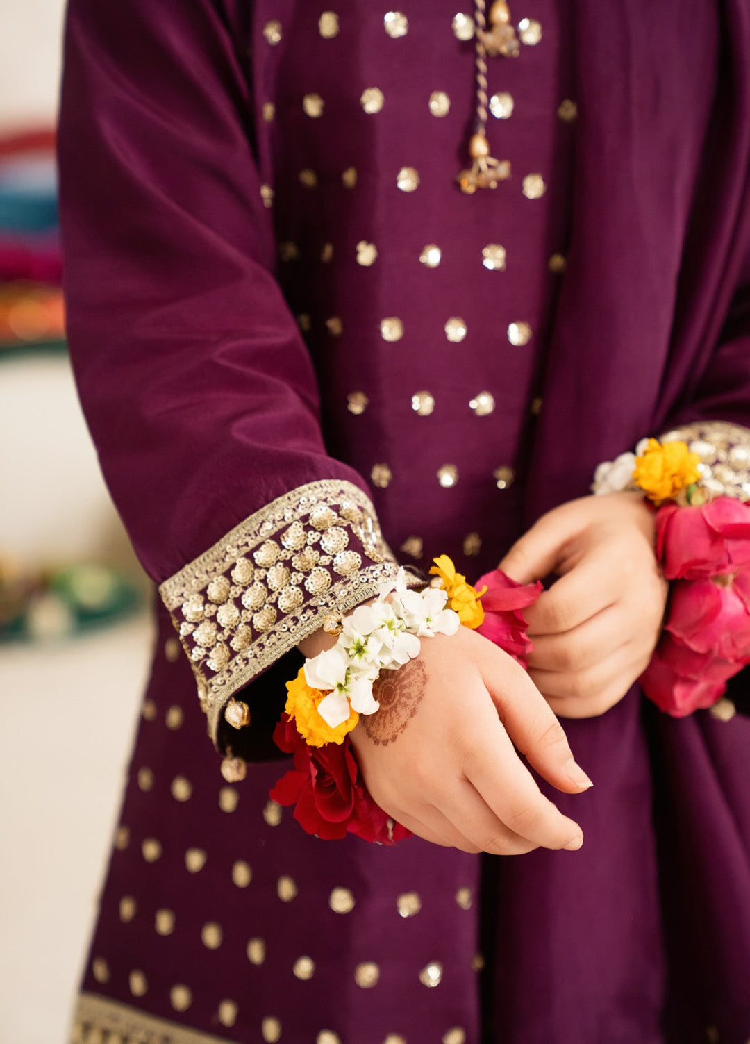 Mini Mefil by Pashmire RTW Embroidered Silk 3 Piece Suit Sukhi Festive Collection