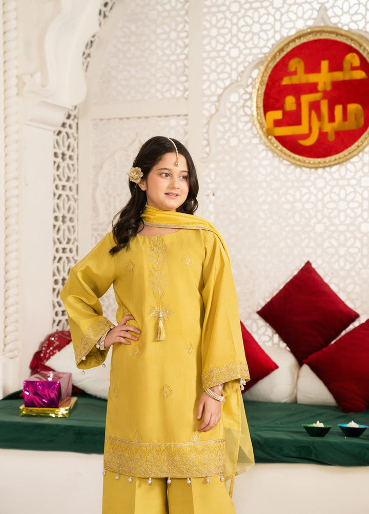 Mini Mefil by Pashmire RTW Embroidered Silk 3 Piece Suit Dhanak Festive Collection