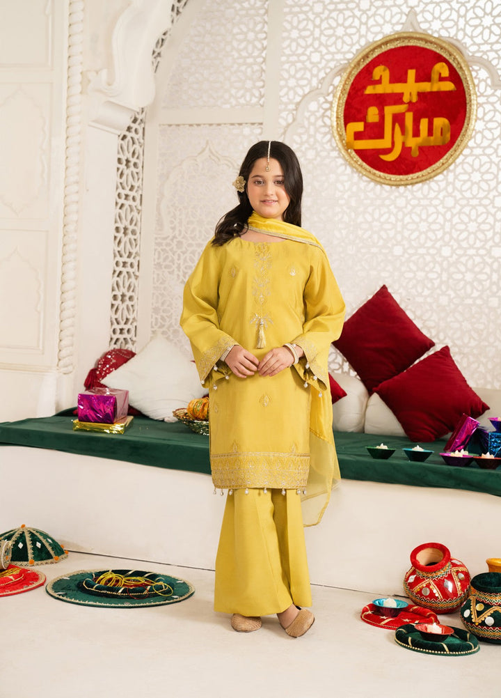 Mini Mefil by Pashmire RTW Embroidered Silk 3 Piece Suit Dhanak Festive Collection