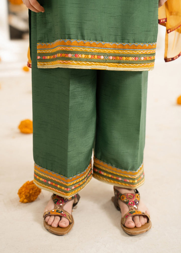 Mini Mefil by Pashmire RTW Embroidered Silk 3 Piece Suit Zarqa Festive Collection