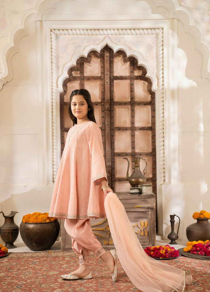 Mini Mefil by Pashmire RTW Embroidered Silk 3 Piece Suit Dua Festive Collection