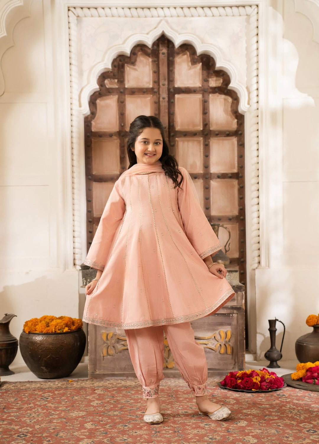 Mini Mefil by Pashmire RTW Embroidered Silk 3 Piece Suit Dua Festive Collection