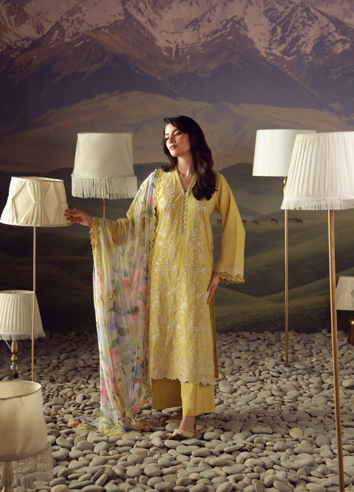 Sahar Unstitched Embroidered Lawn 3 Piece Suit Sunspell - Eid Collection