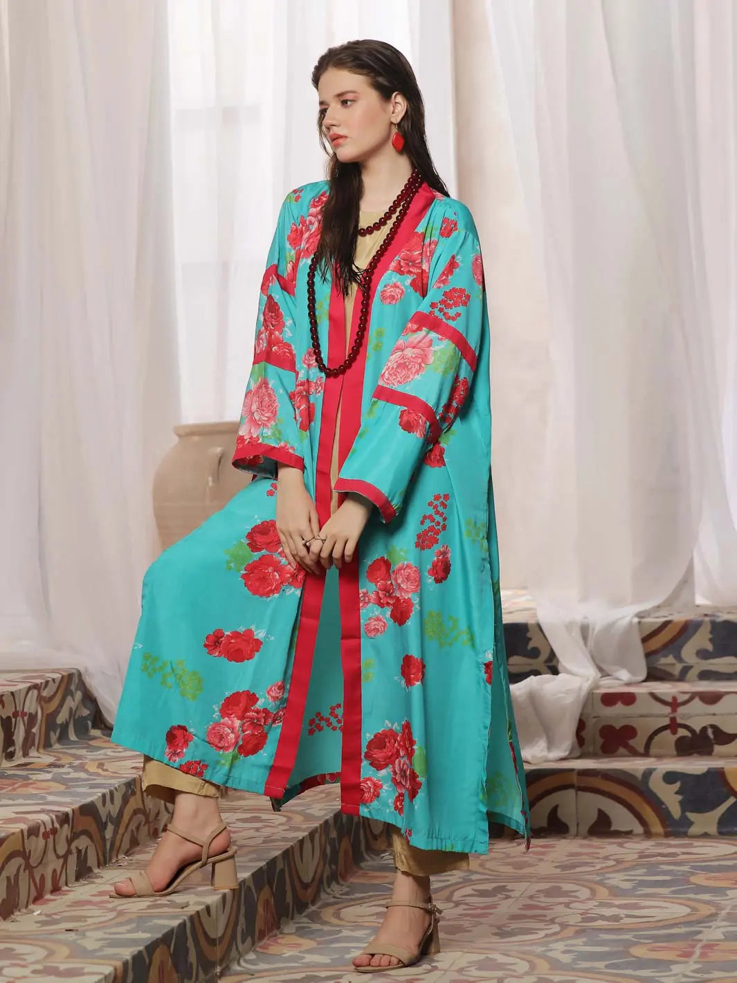 Shrug by TNG Women RTW Printed Viscose Raw Silk 1 Piece Suit Bahar Casual Collection