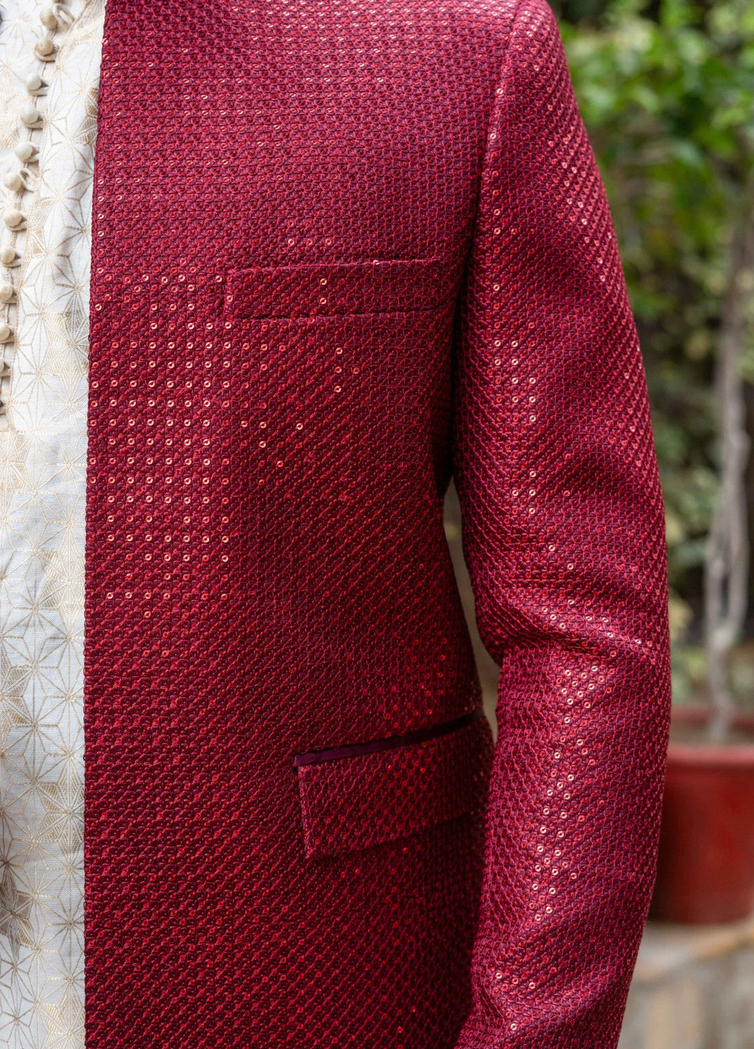 Zarrar by Edge Republic Mens RTW Embroidered Blended Cotton 3 Piece Suit Prince Coat ER 2091 Festive Collection