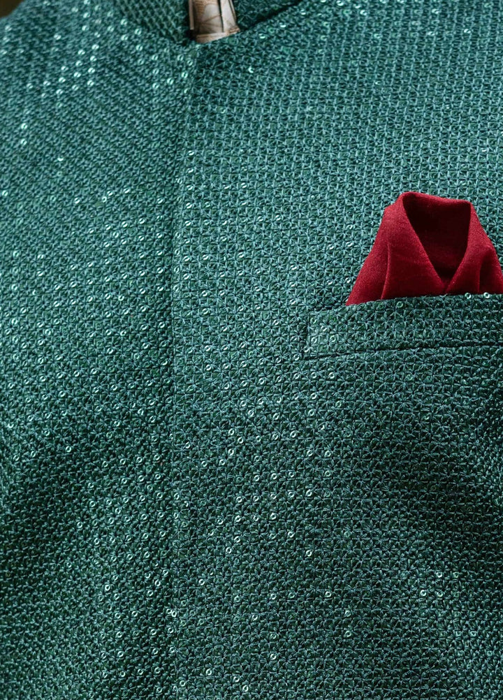 Zarrar by Edge Republic Mens RTW Embroidered Blended Cotton 3 Piece Suit Prince Coat ER 2095 Festive Collection
