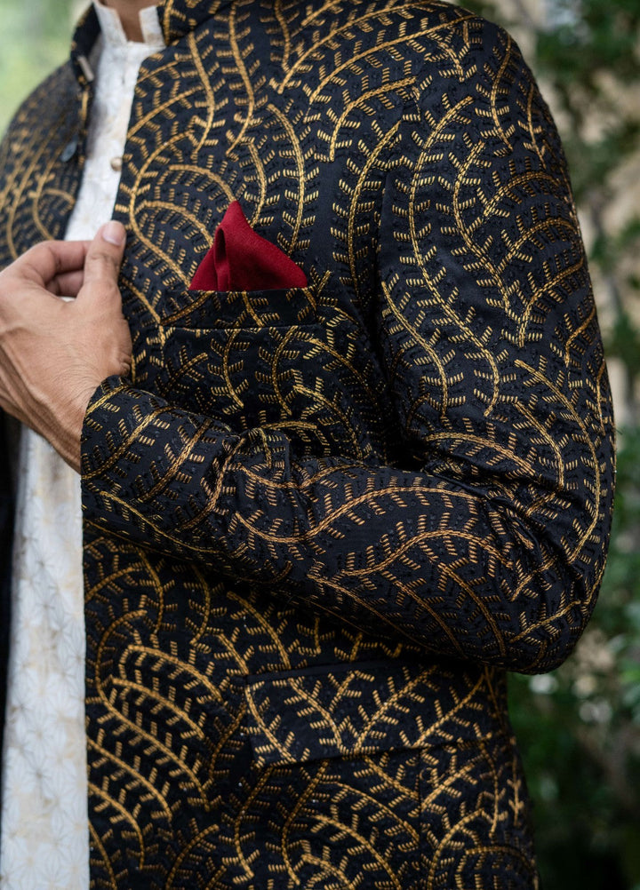 Zarrar by Edge Republic Mens RTW Embroidered Blended Cotton 3 Piece Suit Prince Coat ER 2087 Festive Collection