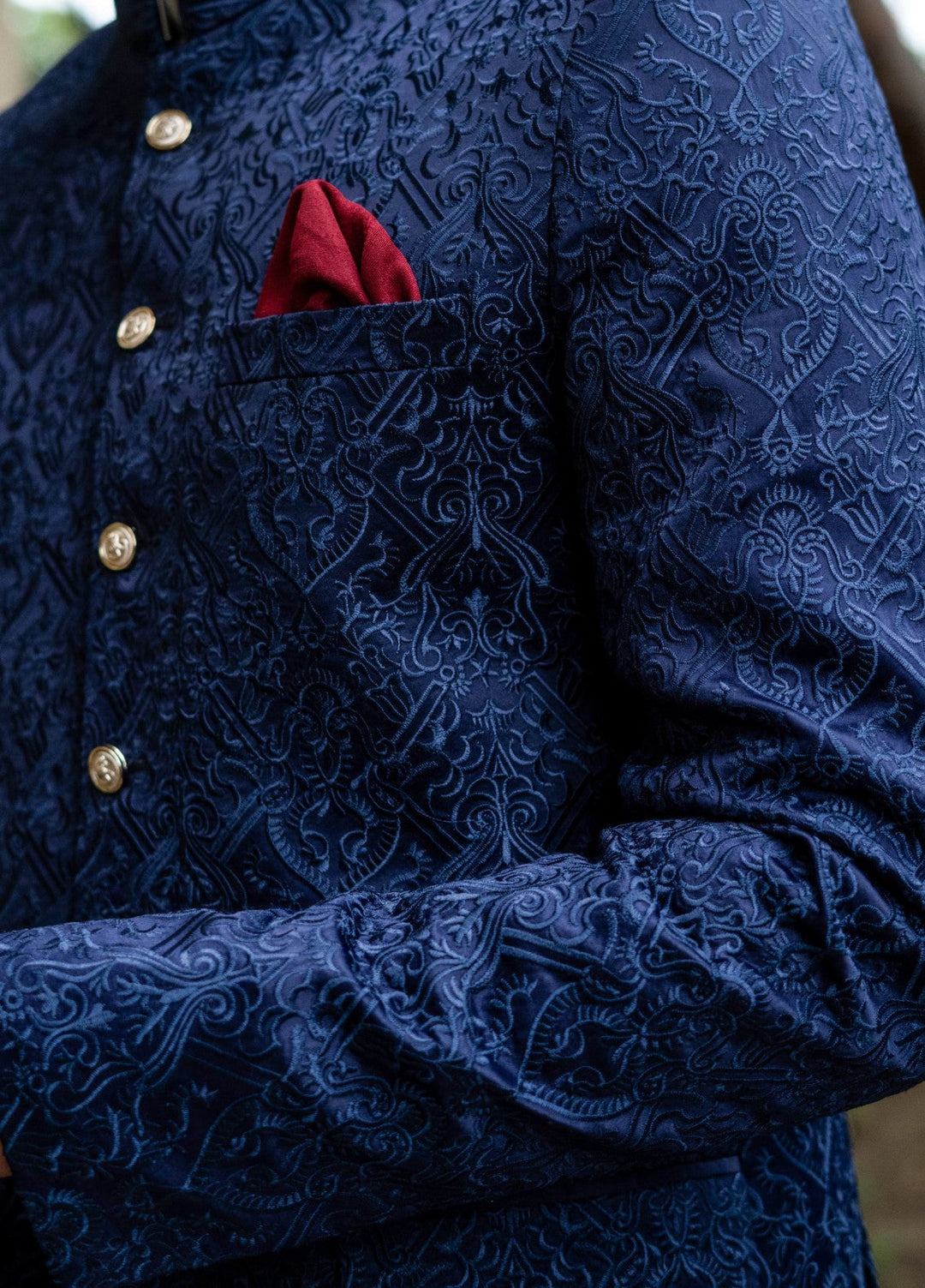 Zarrar by Edge Republic Mens RTW Embroidered Blended Cotton 3 Piece Suit Prince Coat ER 2082 Festive Collection