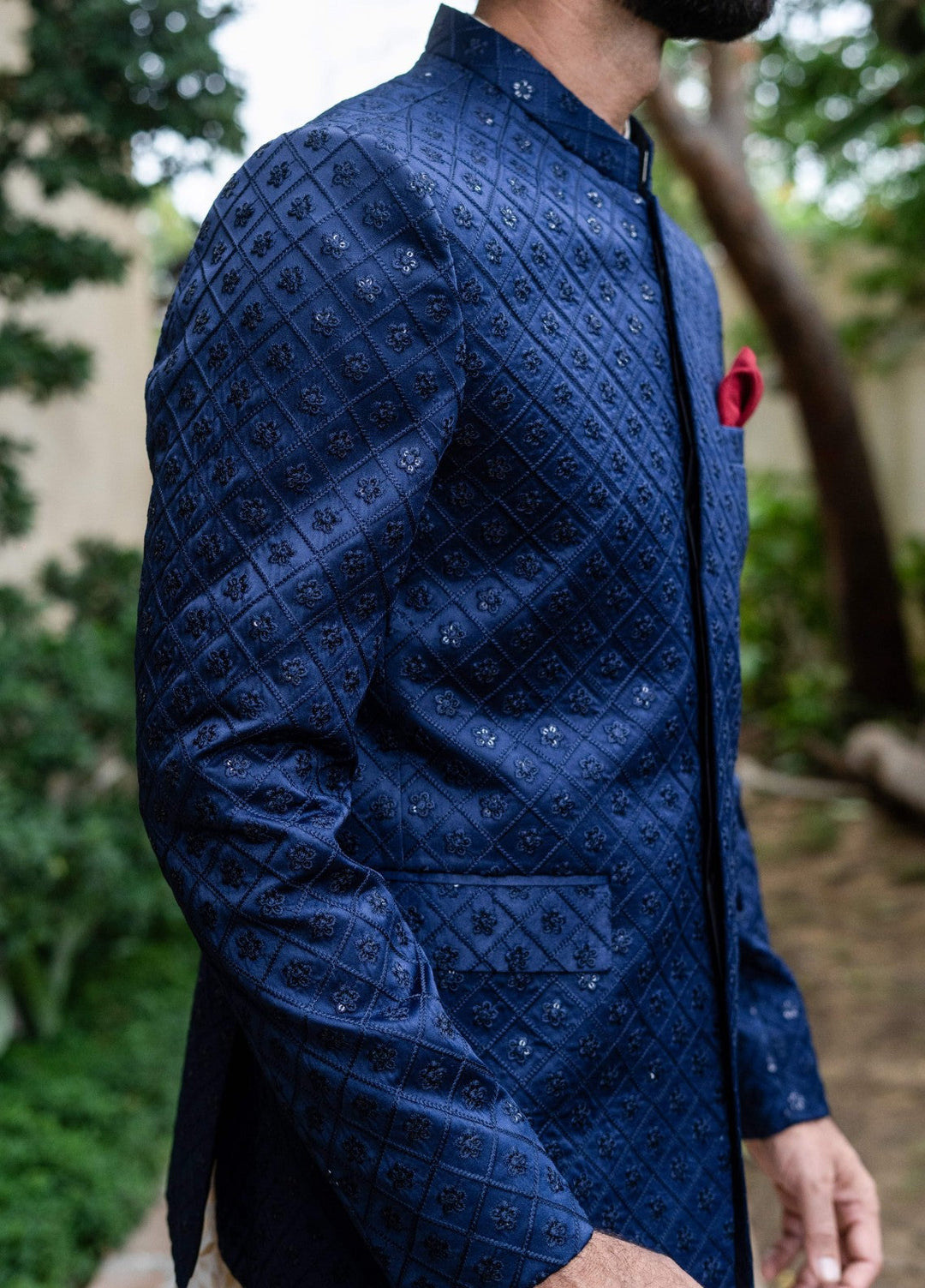 Zarrar by Edge Republic Mens RTW Embroidered Blended Cotton 3 Piece Suit Prince Coat ER 2083 Festive Collection