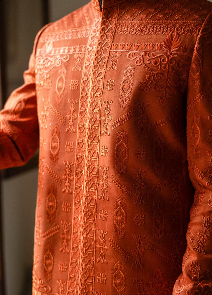 Zarrar by Edge Republic Mens RTW Embroidered Blended Cotton 3 Piece Suit Prince Coat ER 2079 Festive Collection