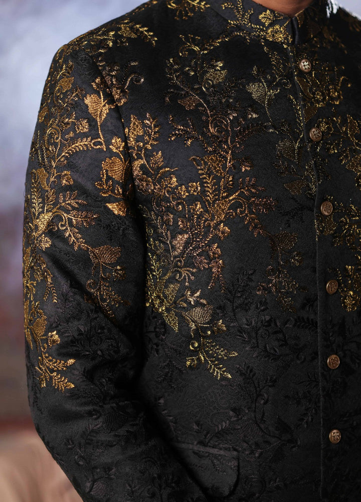 Modest by Edge Republic Mens RTW Embroidered Blended Cotton 3 Piece Suit Coat ER 3017 Festive Collection