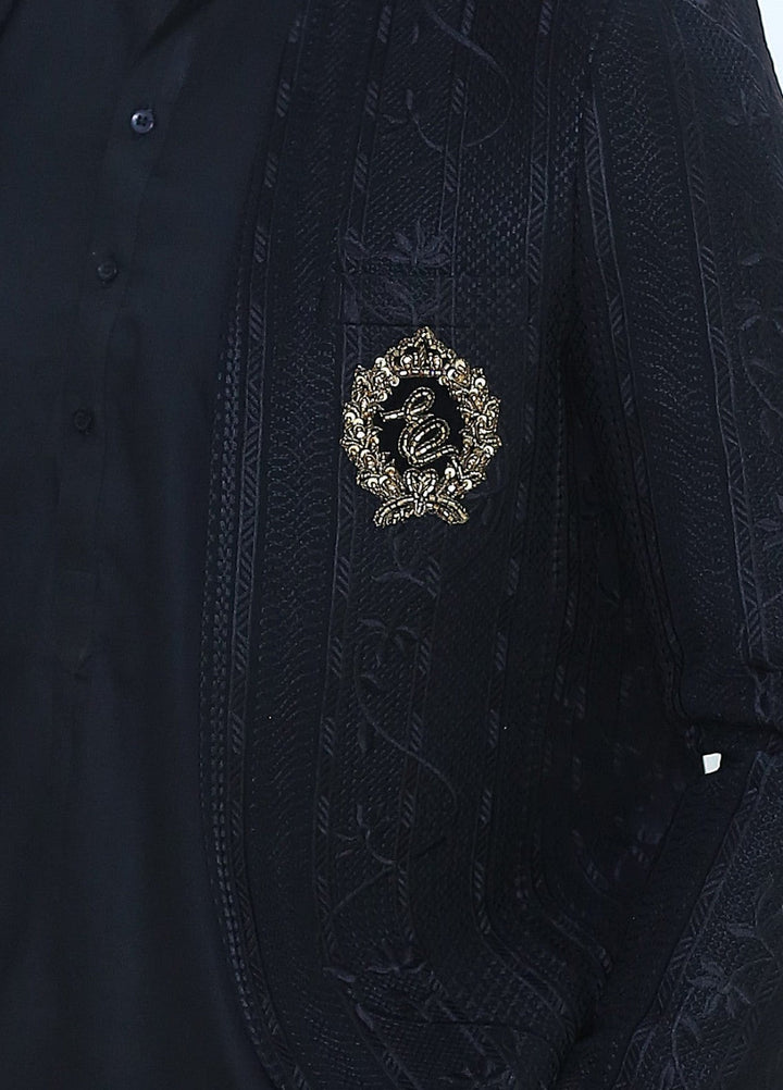 Modest by Edge Republic Mens RTW Embroidered Blended Cotton 3 Piece Suit Prince Coat ER 3003 Festive Collection